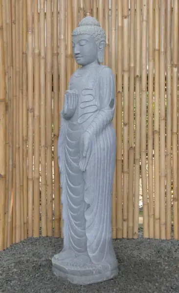Artikelbild 3 des Artikels “Stehender Buddha mit Lotusblume, ca. 151 cm H “