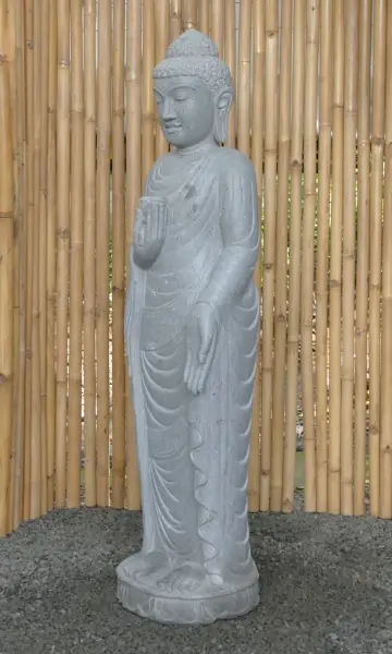 Artikelbild 3 des Artikels “Stehender Buddha mit Lotusblume, ca. 152cm H “