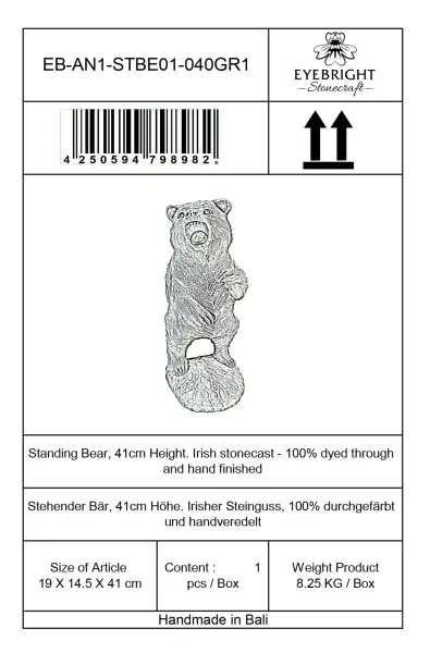 Artikelbild 4 des Artikels “Stehender Bär auf 2 Beinen, 41 cm Höhe | Steinguss “