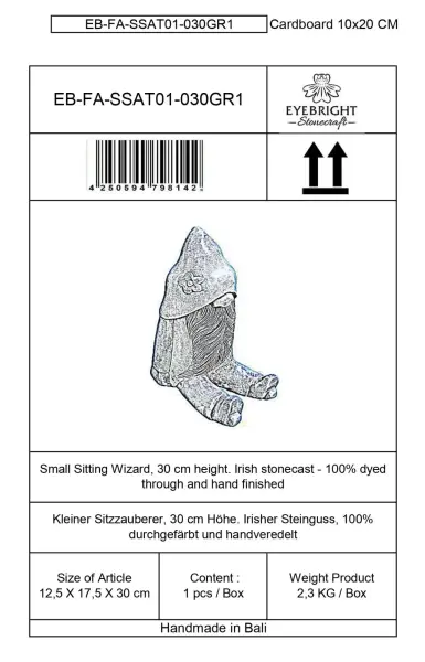 Artikelbild 4 des Artikels “Klaus - Kleiner sitzender Zauberer, 30 cm H | Steinguss “