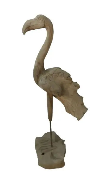 Artikelbild 4 des Artikels “Flamingo, hergestellt aus Teakholz-Wurzelstücken, ca. 1,10 mtr hoch. 2 Teile, Metallfüße. “
