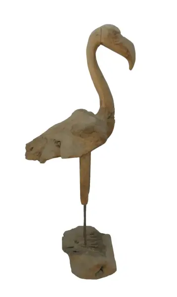 Artikelbild 4 des Artikels “Flamingo, hergestellt aus Teakholz-Wurzelstücken, ca. 1,10 mtr hoch. 2 Teile, Metallfüße. “
