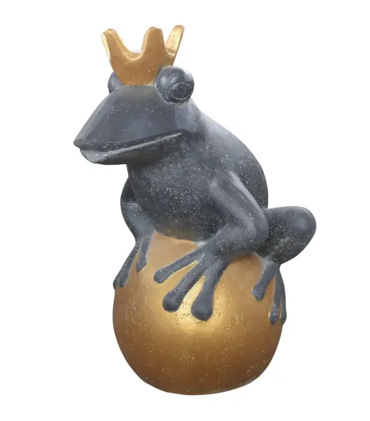 Artikelbild 4 des Artikels “Frog Prince sitting on ball, approx. 66cm height, cast stone, hollow, handcrafted & coloured “