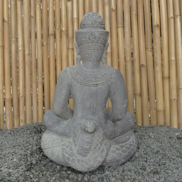 Artikelbild 4 des Artikels “Sitzender Buddha, Khmer-Stil, 71 cm Höhe, Flussstein “