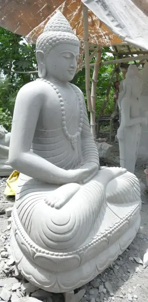 Product image 4 of the product “Seated Buddha made of Riverstone in Dhyana Position - gesture of meditation, H. 190 CM ”