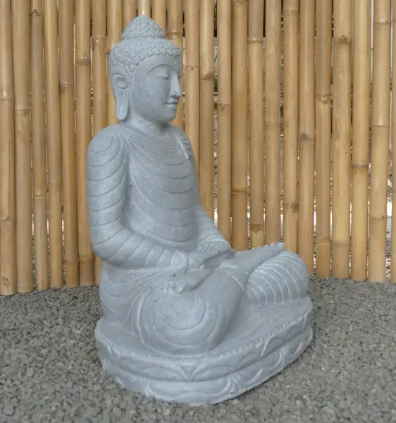 Product image 4 of the product “Seated Buddha made of Riverstone in Dhyana position - gesture of meditation, H. 80cm. ”