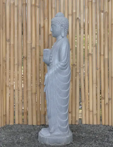 Artikelbild 4 des Artikels “Stehender Buddha mit Lotusblume, ca. 120 cm H “