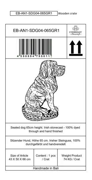 Artikelbild 5 des Artikels “Henry - Hund, sitzend, 65 cm H | Steinguss “