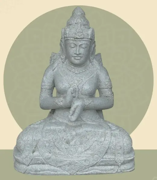 Artikelbild 5 des Artikels “Sitzende Dewi Sri, Position Chakra, die das Rad dreht, ca. 63 cm Höhe “