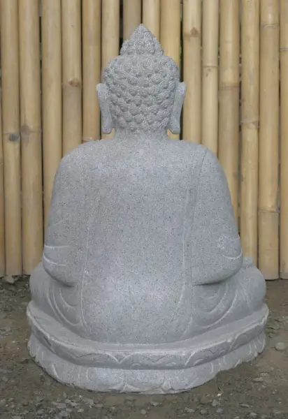 Artikelbild 5 des Artikels “Sitzender Buddha aus Riverstone in Dhyana-Stellung - Geste der Meditation, 60cm hoch, naturbelassen “