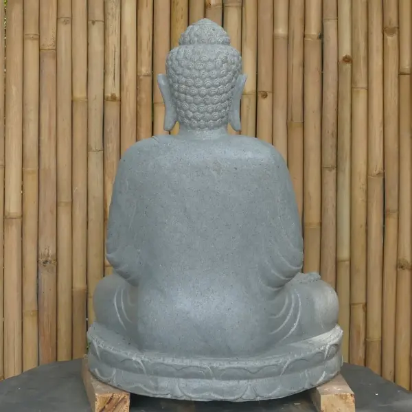 Artikelbild 5 des Artikels “Sitzender Buddha aus Riverstone in Dhyana-Stellung - Geste der Meditation, H. 80cm. “