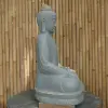 Product image 6 of the product “Seated Buddha made of Riverstone in Bhumisparsha - gesture of touching the earth, approx. 102cm height, natural ”