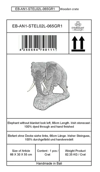Artikelbild 6 des Artikels “Rajah - Elefant, Blick rechts, 63 cm L | Steinguss “