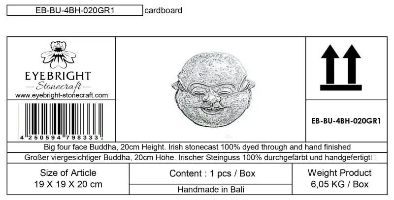 Artikelbild 6 des Artikels “Si Mian Fo -Großer viergesichtiger Buddha, 20cm H | Steinguss “