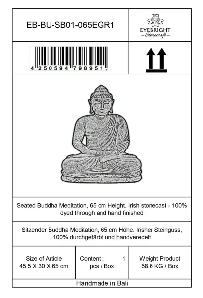 Artikelbild 6 des Artikels “Sitzender Buddha Meditation, 65cm - aus Kunststein “