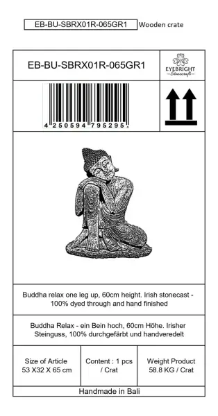 Artikelbild 6 des Artikels “Rahman - Buddha entspannt, auf einem Bein, 65cm H | Steinguss “