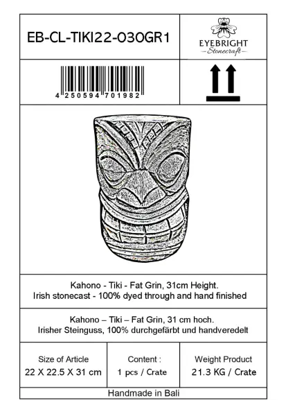 Artikelbild 6 des Artikels “Kahono - Tiki - Fat Grin, 31cm H | cast stone “