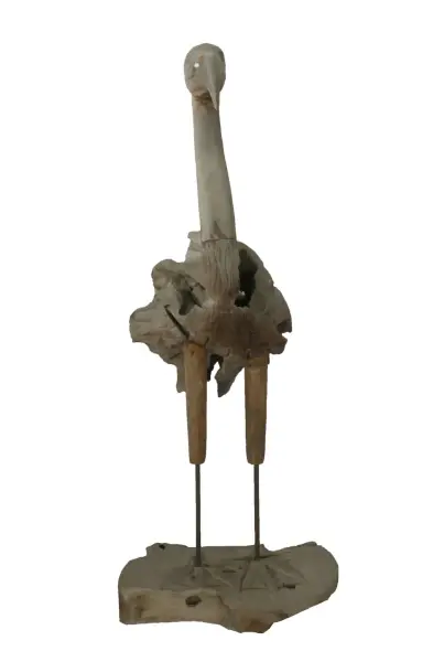 Artikelbild 6 des Artikels “Flamingo, aus Teakholz-Wurzelteilen gefertigt, ca. 1,11 mtr hoch. 2 Teile, Metallfüße. “