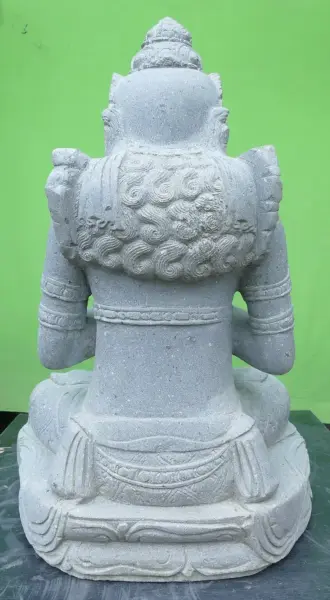 Product image 6 of the product “Seated Dewi Sri made of Riverstone in Dharmachakra gesture of wheel of the teaching of the Dharma, H. 80cm. ”