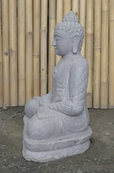 Artikelbild 6 des Artikels “Sitzender Buddha aus Riverstone in Dhyana-Stellung - Geste der Meditation, 60cm hoch, naturbelassen “