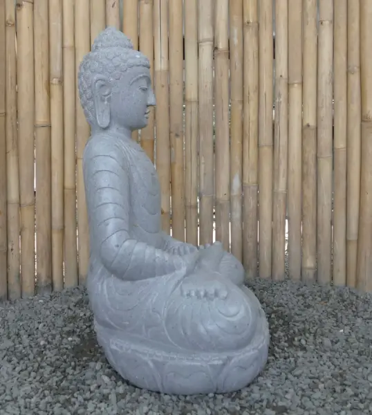 Product image 6 of the product “Seated Buddha made of Riverstone in Dhyana position - gesture of meditation, H. 81cm. ”