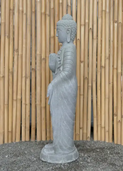Artikelbild 6 des Artikels “Stehender Buddha mit Lotusblüte, ca. 124 cm H “