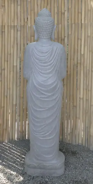 Artikelbild 6 des Artikels “Stehender Buddha aus Flussstein, Position Namaskara, H. 180cm. “