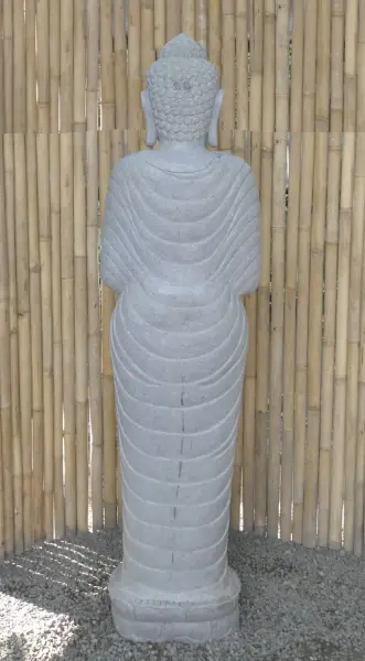 Artikelbild 6 des Artikels “Stehender Buddha aus Flussstein, Position Namaskara, H. 180cm. “