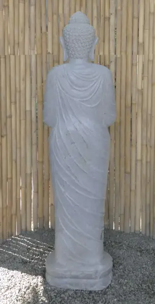 Artikelbild 6 des Artikels “Stehender Buddha aus Flussstein in Dharmachakra-Position - Geste des Rades der Dharma-Lehre. Etwa 180cm Höhe. “
