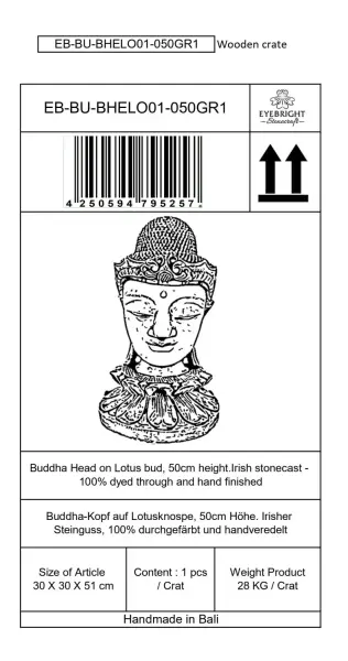 Artikelbild 7 des Artikels “Champa - Buddha Kopf auf Lotusblüte, 50 cm H | Steinguss “