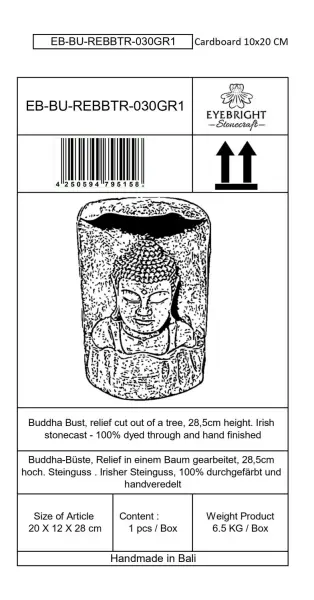 Artikelbild 7 des Artikels “Anwar - Buddha Büste, Relief im Baumstamm, 28,5 cm H | Steinguss “