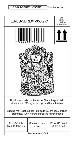 Artikelbild 7 des Artikels “Bodhi - Buddha, sitzend vor Relief, 50 cm H | Steinguss “