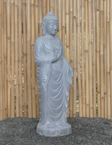 Artikelbild 7 des Artikels “Stehender Buddha mit Lotusblume, ca. 120 cm H “