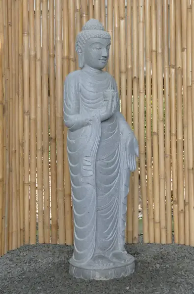 Artikelbild 7 des Artikels “Stehender Buddha mit Lotusblume, ca. 152cm H “