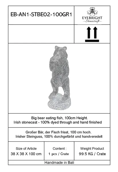 Artikelbild 8 des Artikels “Big bear eating fish, 100cm H | cast stone “