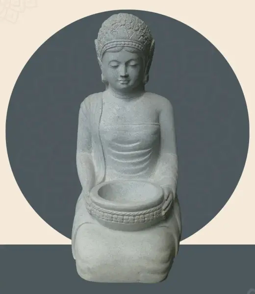 Product image 8 of the product “The sculpture is Princess of Bali (Seated Ladies) made from Riverstone, H. 93 cm ”